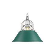 Golden Lighting Orwell 1-Light Wall Sconce, Chrome/Pine Green - 3306-1WCH-GN