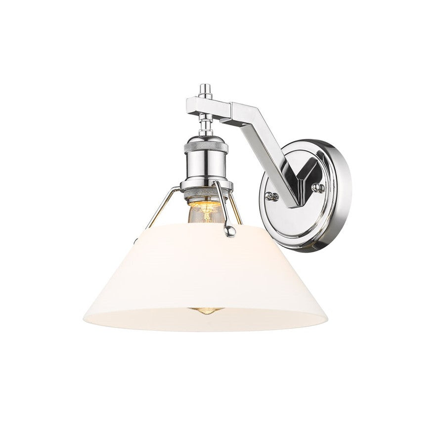 Golden Lighting Orwell 1-Light Wall Sconce, Chrome/Opal Glass - 3306-1WCH-OP