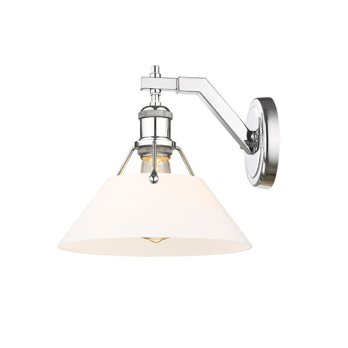 Golden Lighting Orwell 1-Light Wall Sconce, Chrome/Opal Glass