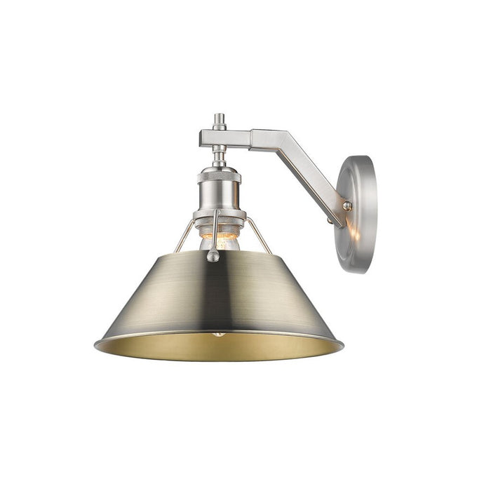Golden Lighting Orwell 1-Light Wall Sconce, Pewter/Aged Brass