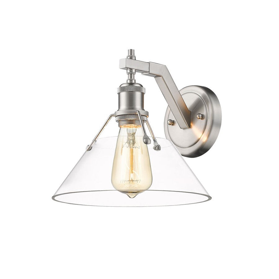 Golden Lighting Orwell 1-Light Wall Sconce, Pewter/Clear Glass - 3306-1WPW-CLR
