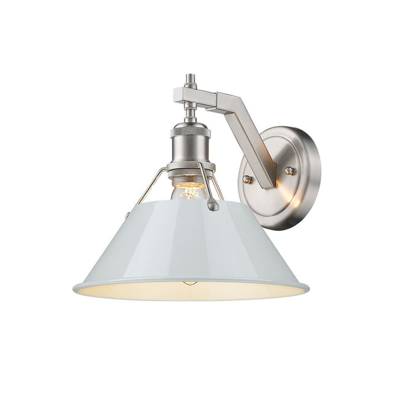 Golden Lighting Orwell 1-Light Wall Sconce, Pewter/Dusky Blue - 3306-1WPW-DB