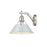 Golden Lighting Orwell 1-Light Wall Sconce, Pewter/Dusky Blue