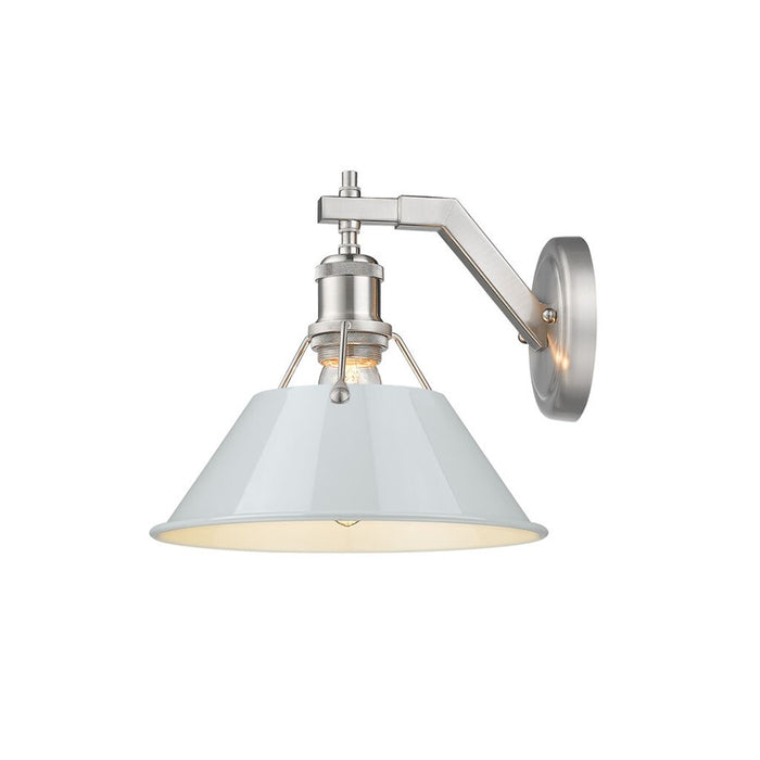 Golden Lighting Orwell 1-Light Wall Sconce, Pewter/Dusky Blue
