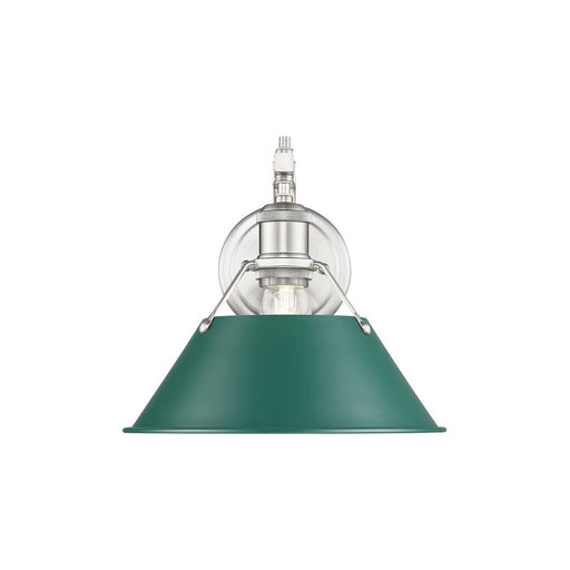 Golden Lighting Orwell 1-Light Wall Sconce, Pewter/Pine Green - 3306-1WPW-GN