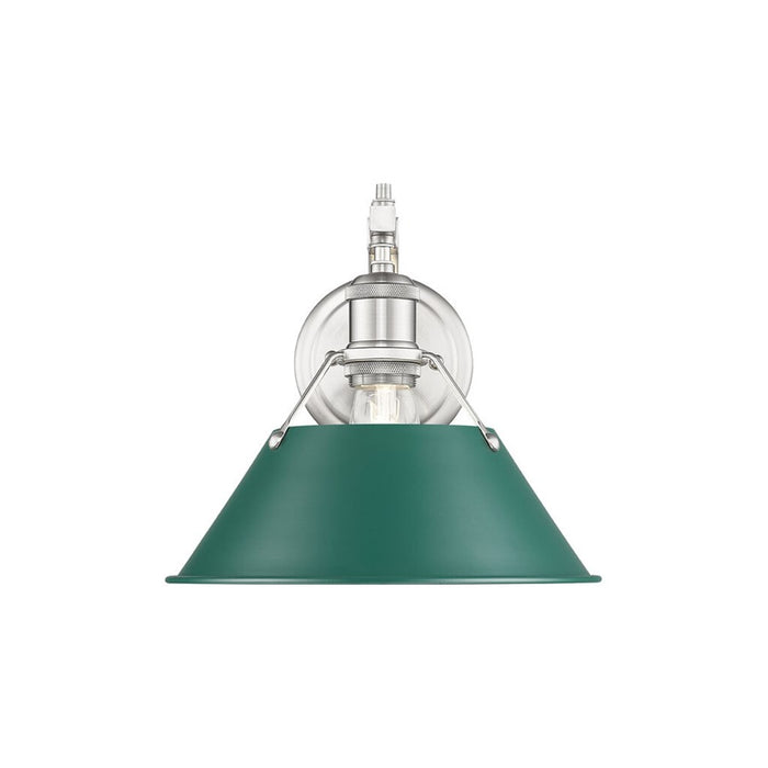 Golden Lighting Orwell 1-Light Wall Sconce, Pewter/Pine Green - 3306-1WPW-GN