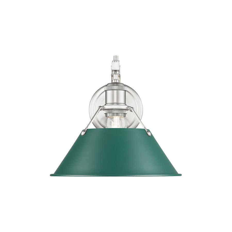 Golden Lighting Orwell 1-Light Wall Sconce, Pewter/Pine Green - 3306-1WPW-GN
