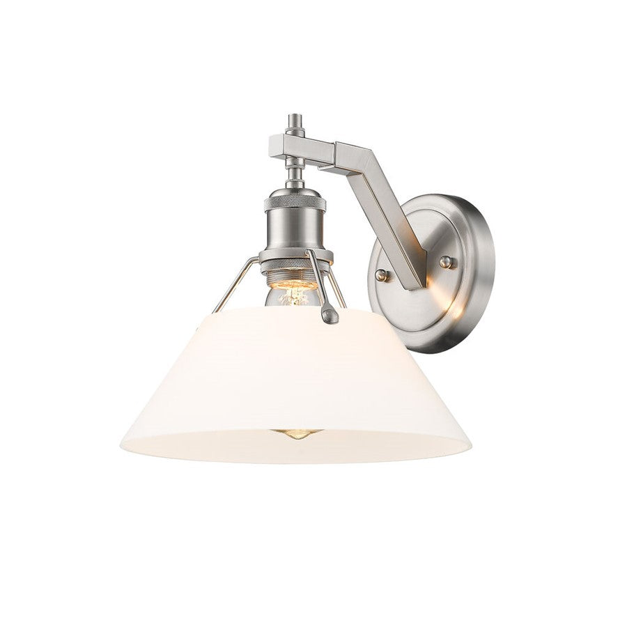 Golden Lighting Orwell 1-Light Wall Sconce, Pewter/Opal Glass - 3306-1WPW-OP
