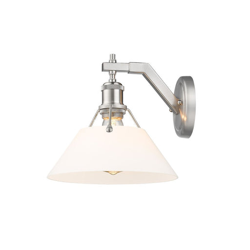 Golden Lighting Orwell 1-Light Wall Sconce, Pewter/Opal Glass