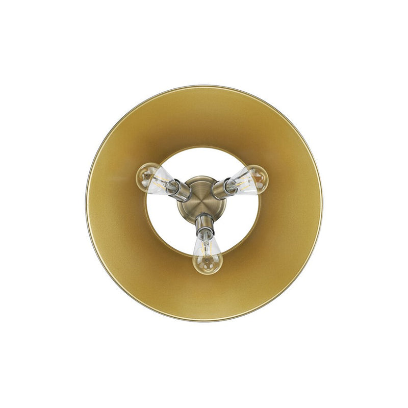 Golden Orwell 3-Light Flush Mount, Aged Brass/Aged Brass