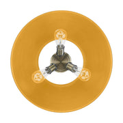 Golden Lighting Orwell 19in 3-Light Flush Mount | Industrial Aged Brass and Auric Yellow Steel | Hallway & Bathroom | Model 3306-3FM AB-AY