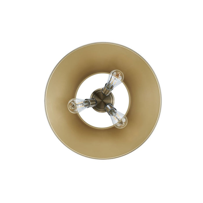 Golden Orwell 3-Light Flush Mount, Aged Brass/Champagne Bronze