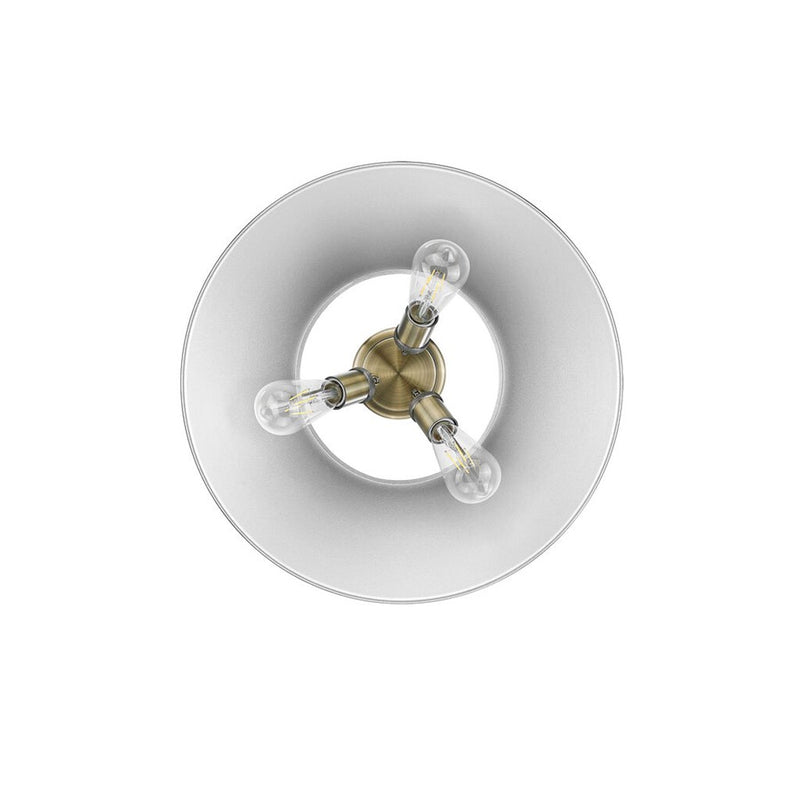 Golden Lighting Orwell 3-Light Flush Mount, Aged Brass/Chrome