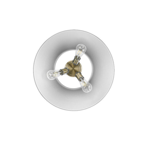 Golden Lighting Orwell 3-Light Flush Mount, Aged Brass/Chrome