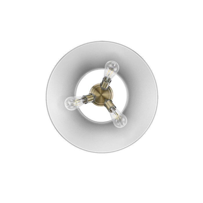 Golden Lighting Orwell 3-Light Flush Mount, Aged Brass/Chrome