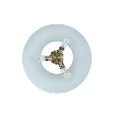 Golden Orwell 3-Light Flush Mount, Aged Brass/Dusky Blue