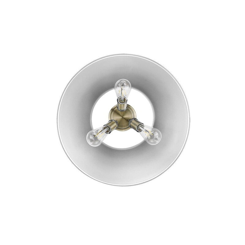 Golden Lighting Orwell 3-Light Flush Mount, Aged Brass/Pewter