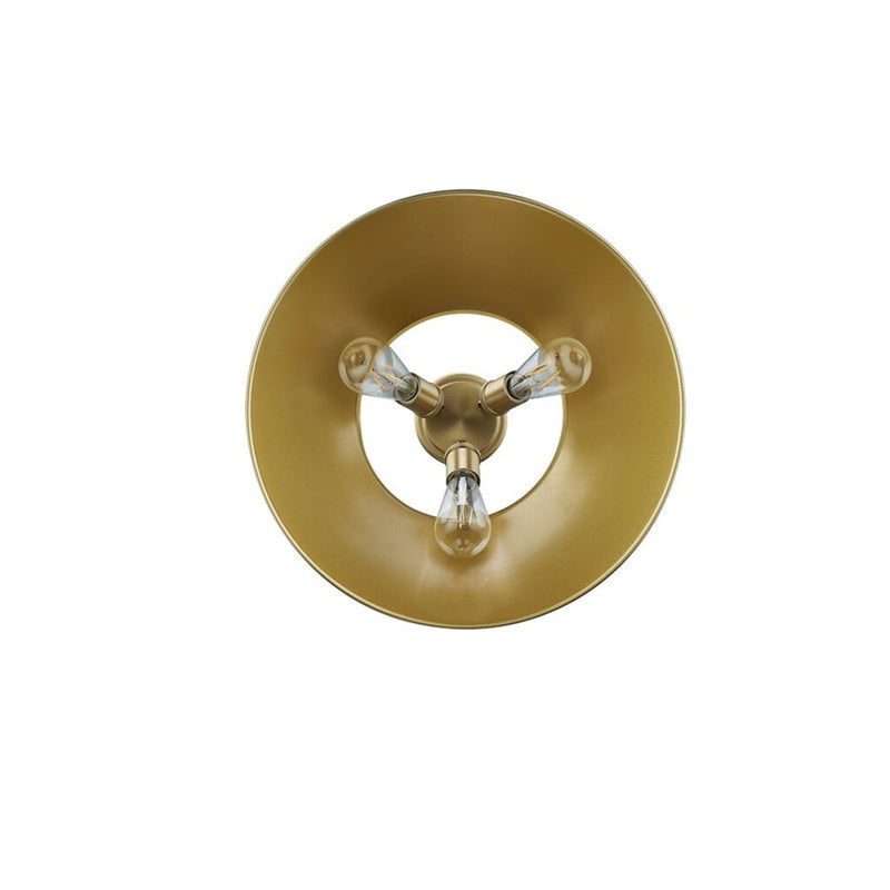 Golden Orwell 3-Light Flush Mount, Champagne Bronze/Aged Brass