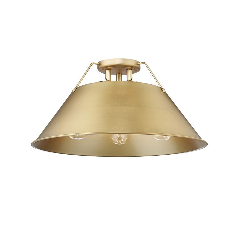 Golden Orwell 3-Light Flush Mount, Brushed Champagne Bronze - 3306-3FMBCB-BCB