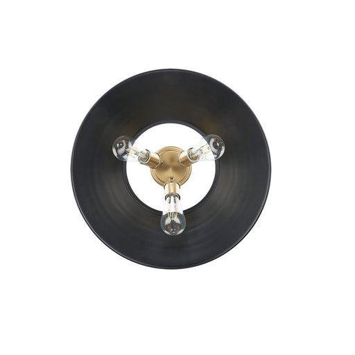 Golden Orwell 3-Light Flush Mount, Champ Bronze/Matte Black