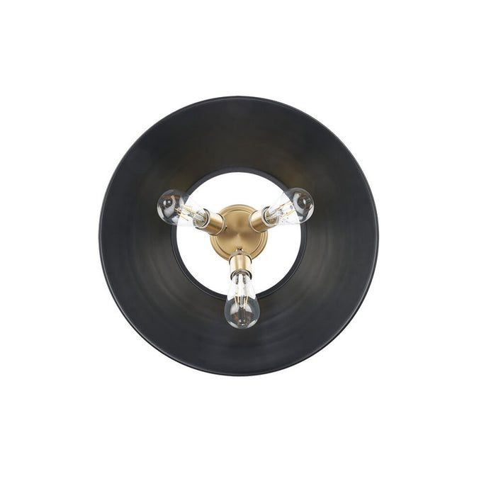 Golden Orwell 3-Light Flush Mount, Champ Bronze/Matte Black