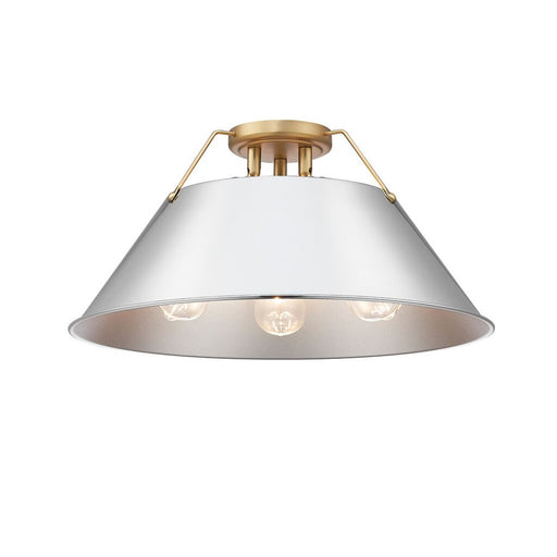 Golden Orwell 3-Lt Flush Mount, Brushed Champagne Bronze/Chrome - 3306-3FMBCB-CH