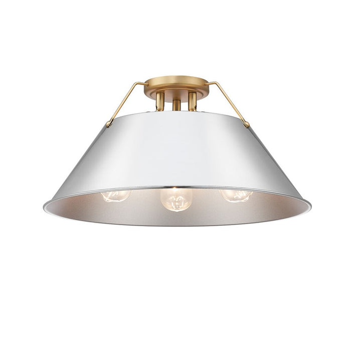 Golden Orwell 3-Lt Flush Mount, Brushed Champagne Bronze/Chrome - 3306-3FMBCB-CH