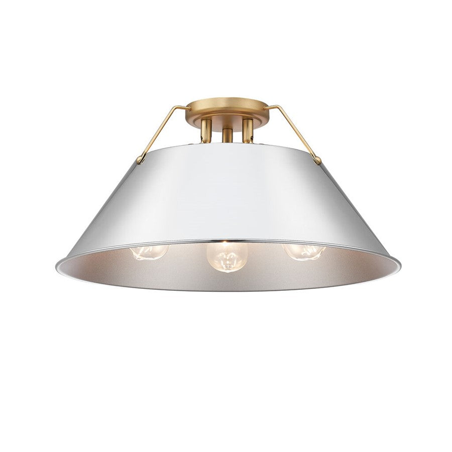 Golden Orwell 3-Lt Flush Mount, Brushed Champagne Bronze/Chrome - 3306-3FMBCB-CH