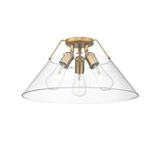Golden Orwell 3-Light Flush Mount, Champ Bronze/Clear Glass - 3306-3FMBCB-CLR