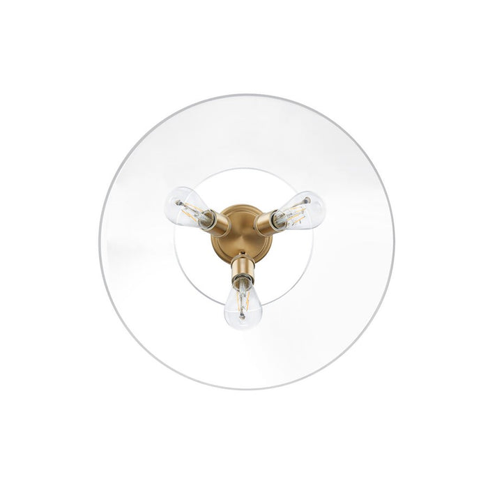 Golden Orwell 3-Light Flush Mount, Champ Bronze/Clear Glass