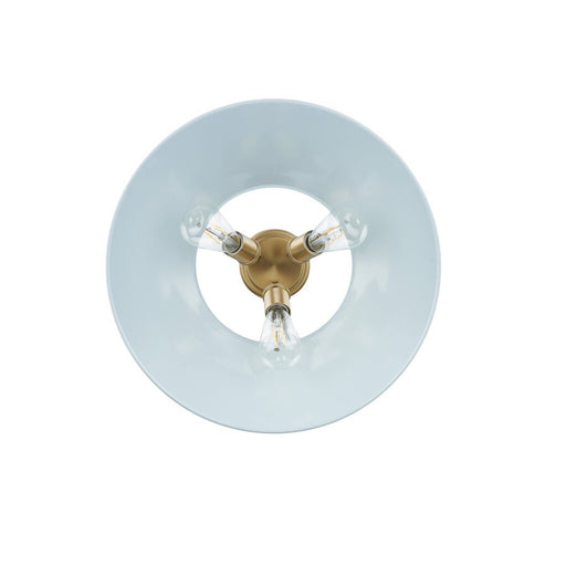 Golden Orwell 3-Light Flush Mount, Champagne Bronze/Dusky Blue