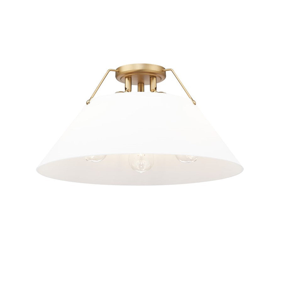 Golden Orwell 3-Light Flush Mount, Champagne Bronze/Opal Glass - 3306-3FMBCB-OP