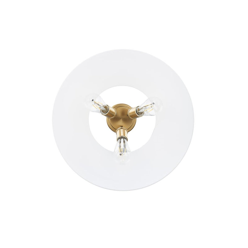 Golden Orwell 3-Light Flush Mount, Champagne Bronze/Opal Glass