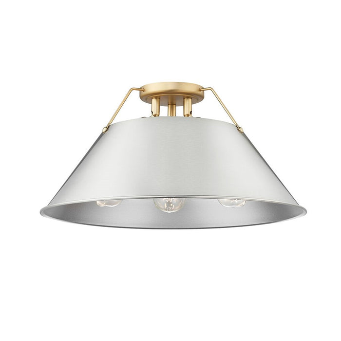 Golden Orwell 3-Lt Flush Mount, Brushed Champagne Bronze/Pewter - 3306-3FMBCB-PW
