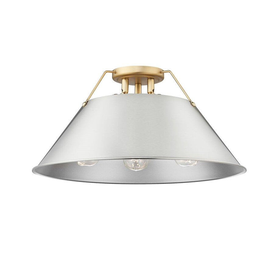 Golden Orwell 3-Lt Flush Mount, Brushed Champagne Bronze/Pewter - 3306-3FMBCB-PW