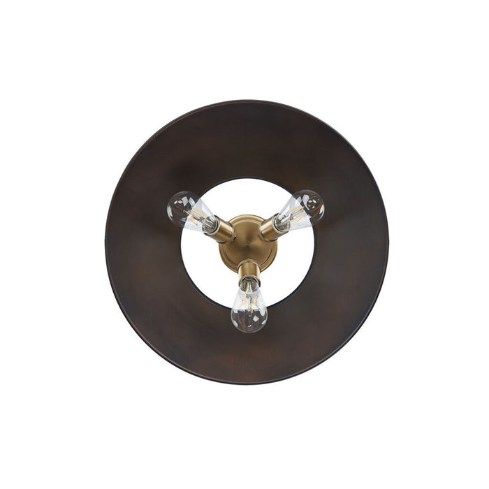 Golden Orwell 3-Light Flush Mount, Champagne Bronze/Bronze
