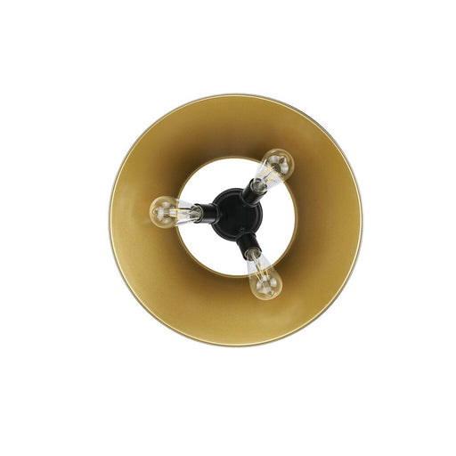 Golden Orwell 3-Light Flush Mount, Matte Black/Aged Brass