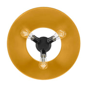 Golden Lighting Orwell 18in 3-Light Flush Mount | Industrial Matte Black and Auric Yellow Steel | Hallway & Bathroom | Model 3306-3FM BLK-AY