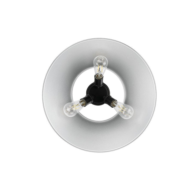 Golden Lighting Orwell 3-Light Flush Mount, Matte Black/Chrome