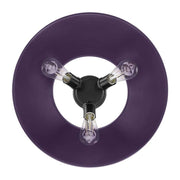 Golden Lighting Orwell 19in 3-Light Flush Mount | Industrial Matte Black and Exotic Purple Steel | Hallway & Bathroom | Model 3306-3FM BLK-EP