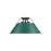 Golden Orwell 3-Light Flush Mount, Matte Black/Pine Green - 3306-3FMBLK-GN