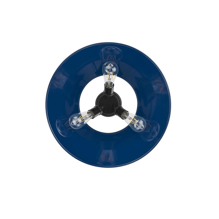 Golden Orwell 3-Light Flush Mount, Matte Black/Matte Navy