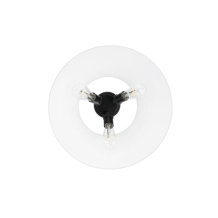 Golden Orwell 3-Light Flush Mount, Matte Black/Opal Glass