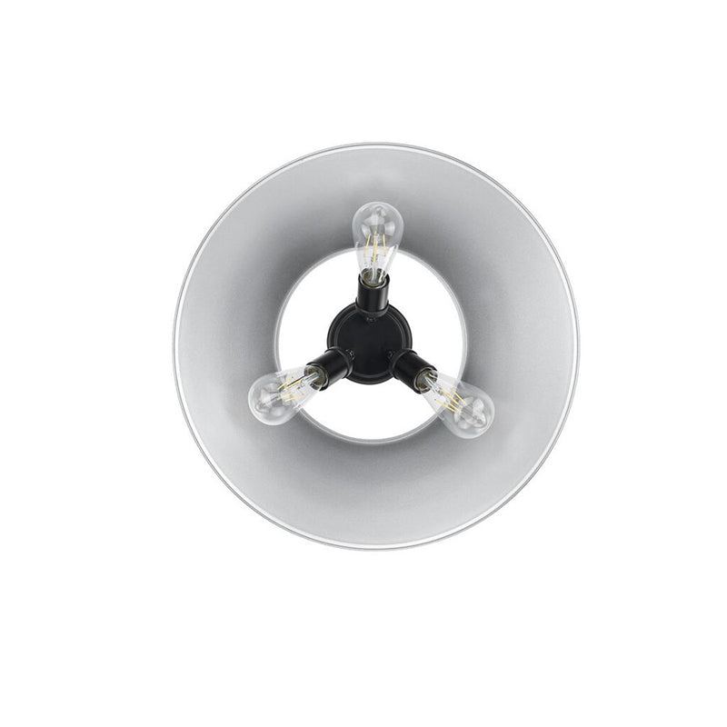 Golden Lighting Orwell 3-Light Flush Mount, Matte Black/Pewter