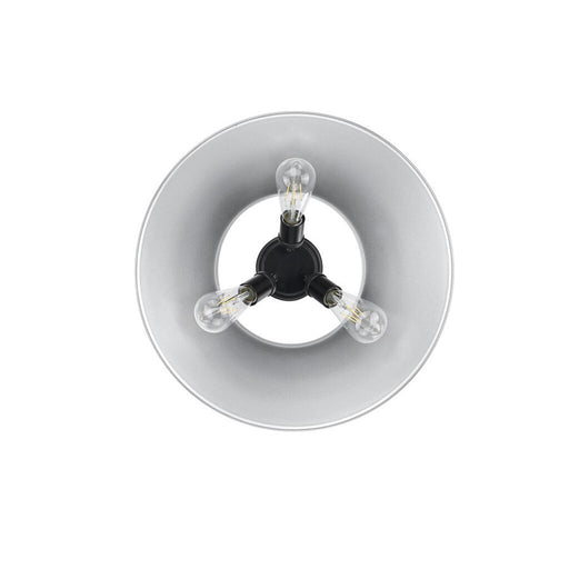 Golden Lighting Orwell 3-Light Flush Mount, Matte Black/Pewter