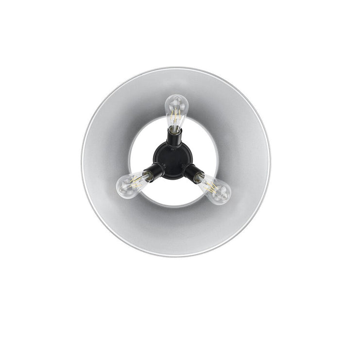 Golden Lighting Orwell 3-Light Flush Mount, Matte Black/Pewter