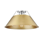 Golden Orwell 3-Lt Flush Mount, Chrome/Brushed Champagne Bronze - 3306-3FMCH-BCB