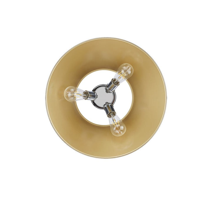 Golden Orwell 3-Lt Flush Mount, Chrome/Brushed Champagne Bronze