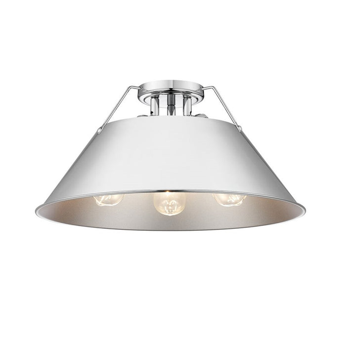 Golden Lighting Orwell 3-Light Flush Mount, Chrome/Chrome - 3306-3FMCH-CH