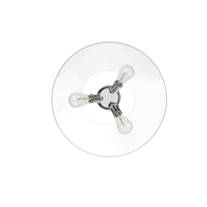 Golden Lighting Orwell 3-Light Flush Mount, Chrome/Clear Glass